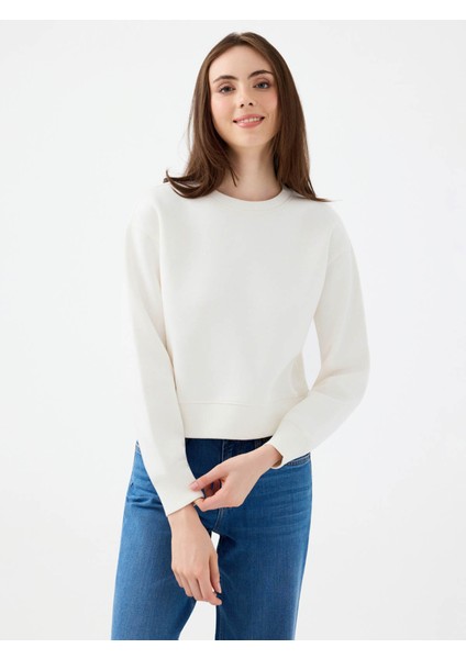 Beyaz Kadın Sweatshirt LF2041105
