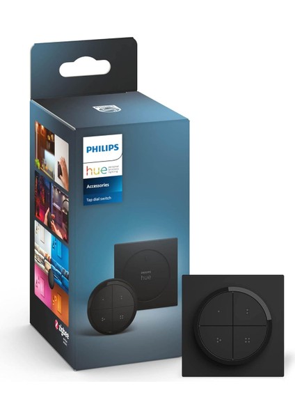 Tap Dial Switch Döner Anahtar, Siyah, Hue Uygulaması ile Kişiselleştirilebilir, Aksesuar