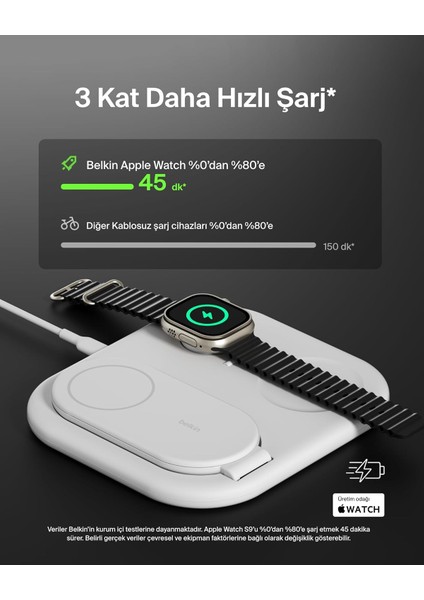 Magsafe Şarj Cihazı, Boostcharge 3'ü 1 Arada Manyetik Katlanabilir Şarj Aleti Qi2 15W - Kayma modelleri