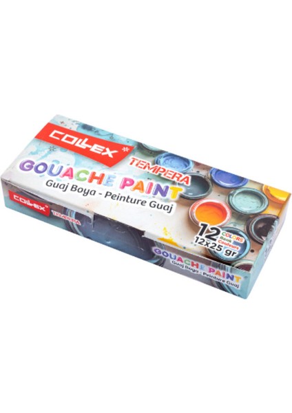 Collex Guaj Boya 12 Renk Karton Kutuda 25 ml 6228 fiyatları
