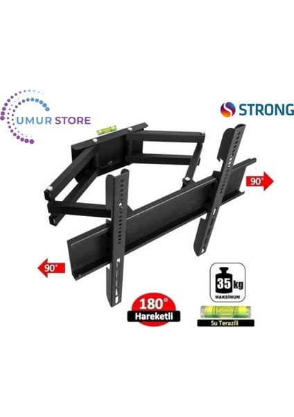 ML55EW8000F 55’’ 4K Ultra Hd Whale Os Smart 32- 55 Inç Çift Kollu Hareketli LCD LED Tv Askı Aparatı