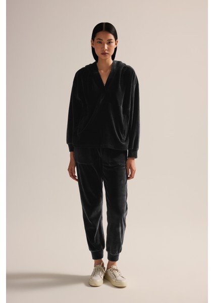 Kadın Pamuklu Kadife Cepli Eşofman Altı fiyatları