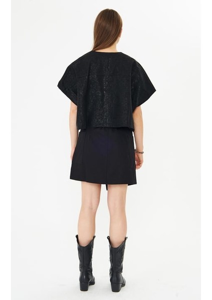 Kemerli Gabardin Etek Siyah fırsatları