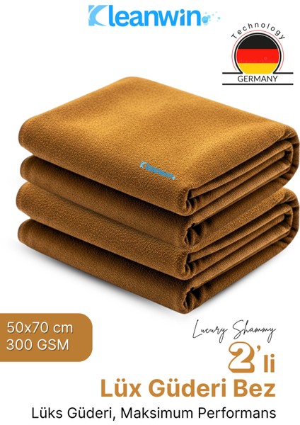Luxury Shammy 2’li Set Lüx Güderi 50X70 cm 300 Gsm Oto Kurulama Bezi – Araç Yıkama ve Cam Bezi