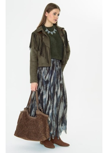 Batik Baskılı Pileli Etek