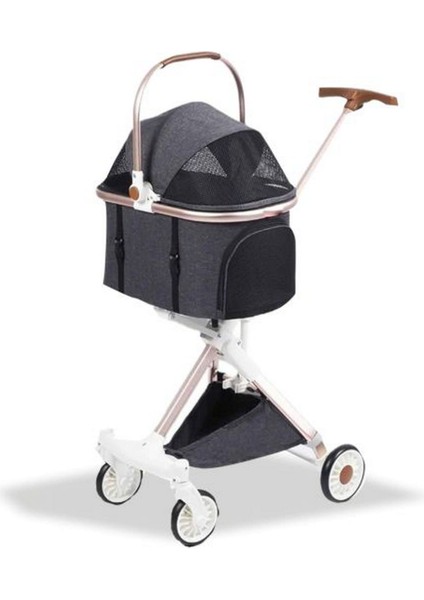 Depomix Eurodog Katlanabilir Köpek Arabası Koyu Gri 83X48,5X110 cm