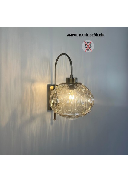 Şila Bal Rengi Cam Aplik Duvar Lambası Modern Otel Cafe Vintage Salon Yatak Odası Merdiven Retro modelleri