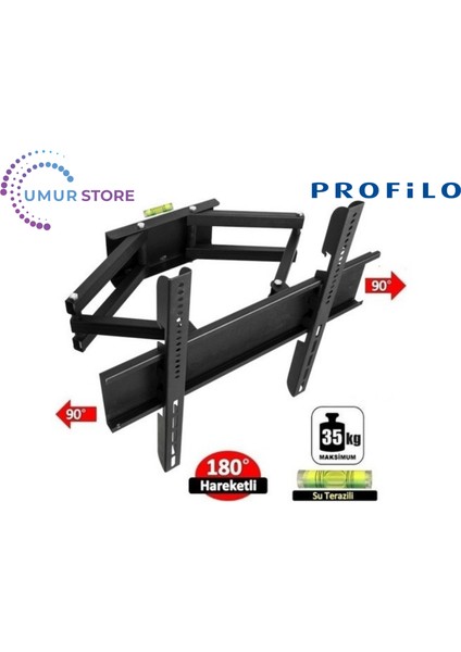 55PA535ESG 4K Ultra Hd 55" Uydu Alıcılı Android Smart 32- 55 Inç Çift Kollu Hareketli LCD LED Tv Askı Aparatı