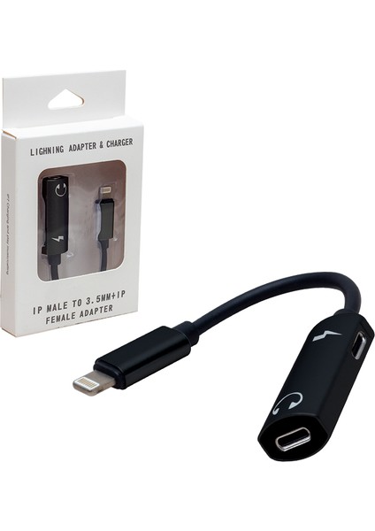 PM-3770 2in1 Lightning Girişli Şarj ve Kulaklık Çevirici Kablo