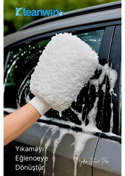 Hydroglove Pro Ultra Yumuşak Mikrofiber Oto Yıkama Eldiveni – Çizmez, Tüy Bırakmaz, Süper Emici