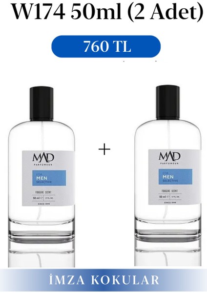 2 Adet 50 ml W174 Selective Parfüm Seti