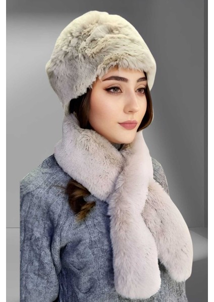 Kadın Vegan Kürk Kalpak-Atkı Set fiyatları