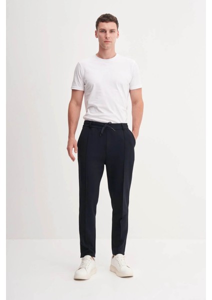 Slim Fit Scuba Kumaş Cepli Pamuklu Siyah Erkek Eşofman Altı 83000