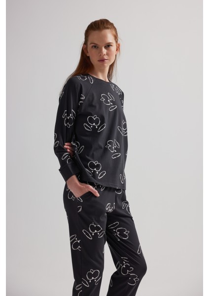 Kadın Pamuklu Reglan Uzun Kollu Pijama Üstü fiyatları