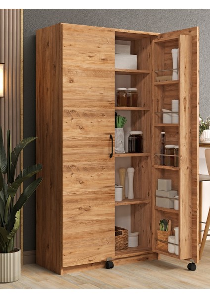 Kuzeylife Novensa Çok Amaçlı Erzak-Kiler Dolabı Iki Kapaklı Çam fiyatları