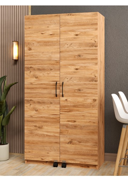 Kuzeylife Novensa Çok Amaçlı Erzak-Kiler Dolabı Iki Kapaklı Çam fırsatları