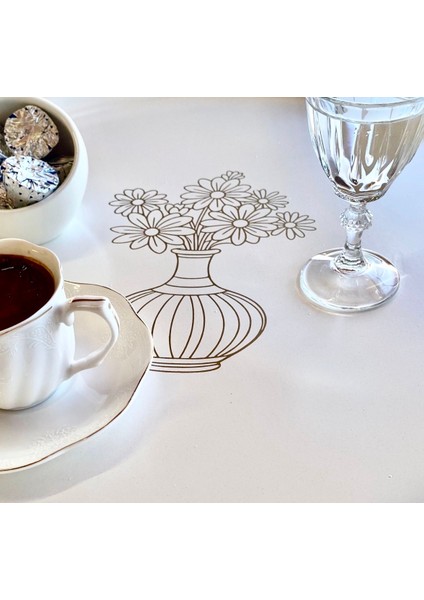 50 cm Yuvarlak Metal Tepsi Kahvaltı Çay Kahve Sunum Tepsisi BEYAZ modelleri