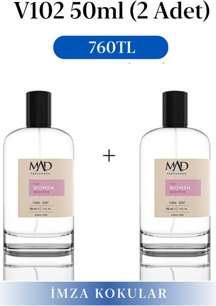 2 Adet 50 ml V102 Selective Parfüm Seti