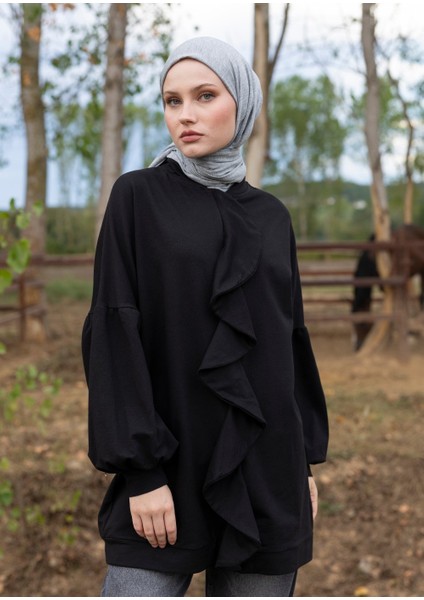 Tesettür Eşofman Üstü - Fırfır
