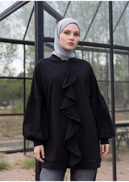 Tesettür Eşofman Üstü - Fırfır indirimleri