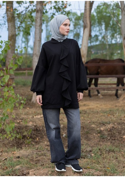 Tesettür Eşofman Üstü - Fırfır