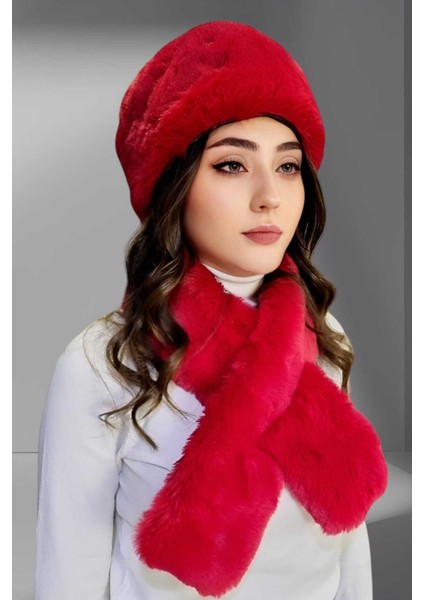 Kadın Vegan Kürk Kalpak-Atkı Set fiyatları