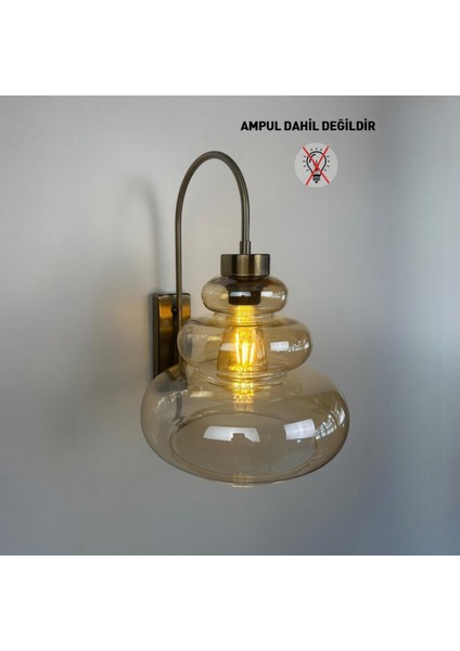 Lily Bal Rengi Cam Aplik Duvar Lambası Modern Otel Cafe Vintage Salon Yatak Odası Merdiven Retro modelleri