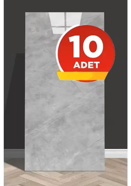 10 Adet, 30X60 cm Açık Gri Mermer Desenli Kendinden Yapışkanlı Seramik Köpük Banyo Pvc Duvar PANELI-M088