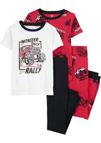 Erkek Çocuk Çocuk Pijama Set 4'lü Paket