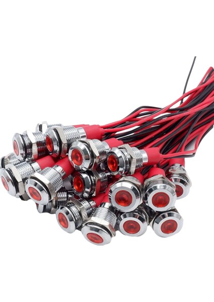 20PCS 6mm Metal LED Uyarı Göstergesi Işık Sinyal Lambası Pilotu Telli 3V Kırmızı ile Ekran Işıkları (Yurt Dışından)