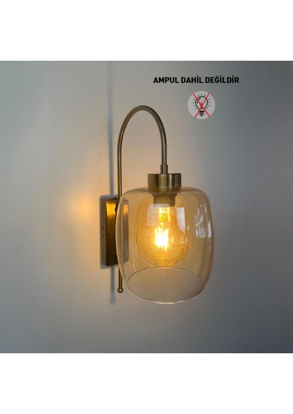 Pearl Bal Rengi Cam Aplik Duvar Lambası Modern Otel Cafe Vintage Salon Yatak Odası Merdiven Retro