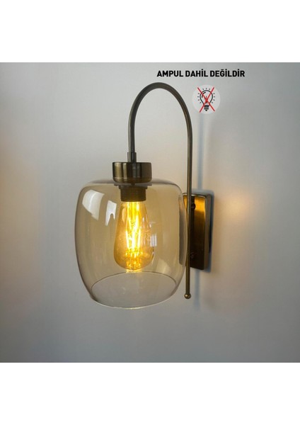 Pearl Bal Rengi Cam Aplik Duvar Lambası Modern Otel Cafe Vintage Salon Yatak Odası Merdiven Retro