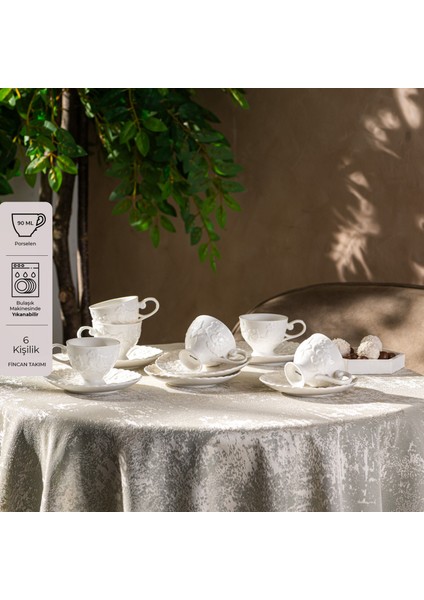 Laren 90 ml 6'lı Kahve Fincan Takımı