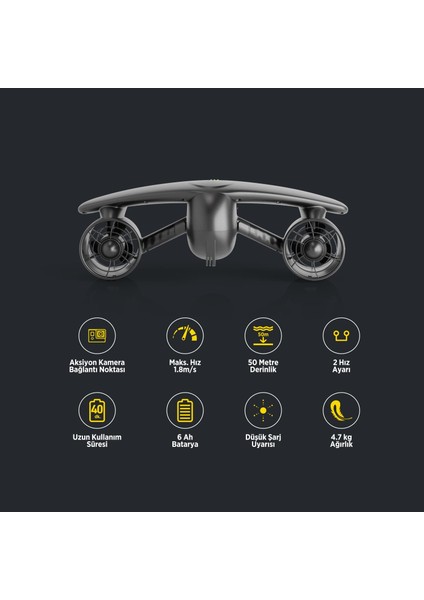 Aqua Vento M3 Elektrikli 2 x 300W Deniz Scooter Siyah fiyatları