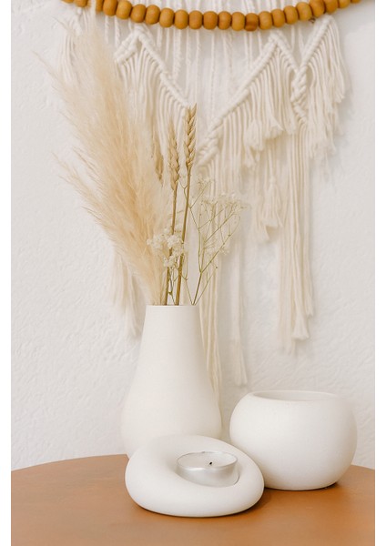 Minimalist Tasarım 3 Parça Vazo Mumluk Seti | Dekoratif El Yapımı Ev Aksesuarı modelleri