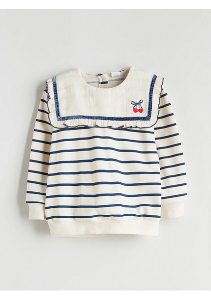 Lcw Kids Lacivert Bebe Yaka Baskılı Kız Çocuk Sweatshirt ve Tayt 2'li indirimleri