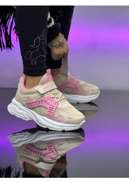 Çocuk Spor Ayakkabı Kutulu Baskılı Cırtlı ortapedik taban