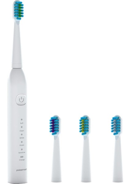 PSC74 Şarjlı Diş Fırçası — 500 Mah, Ipx7, 5 Mod, 3+1 Yedek Başlık