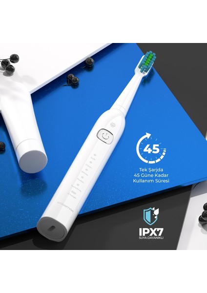 PSC74 Şarjlı Diş Fırçası — 500 Mah, Ipx7, 5 Mod, 3+1 Yedek Başlık modelleri