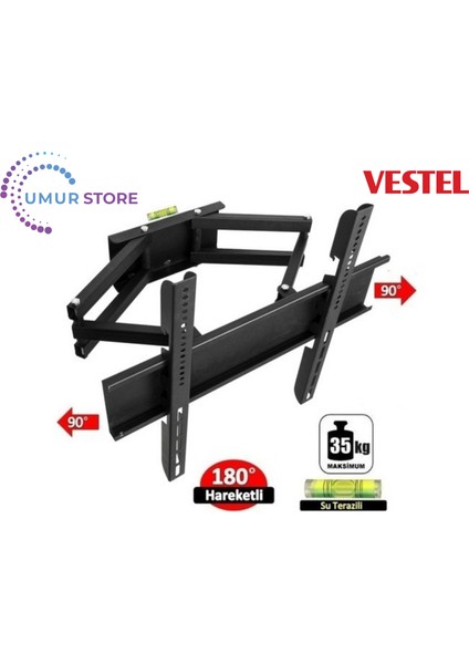 32FA9950B 32'' Full Hd Wi-Fi Mobil Android 32- 55 Inç Çift Kollu Hareketli LCD LED Tv Askı Aparatı