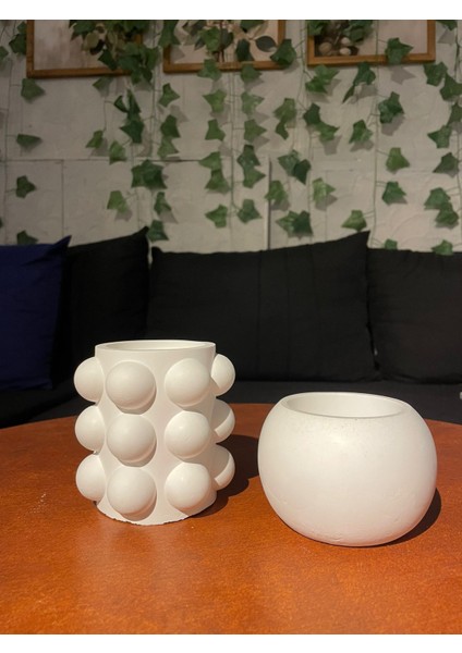 El Yapımı Modern Tasarım 2'li Bubble Vazo Seti - Dekoratif Ev Aksesuarı modelleri