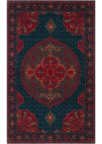 Cadis Kdm 03 Navy Vintage El Emeği Yüksek Kara Tezgah Halısı