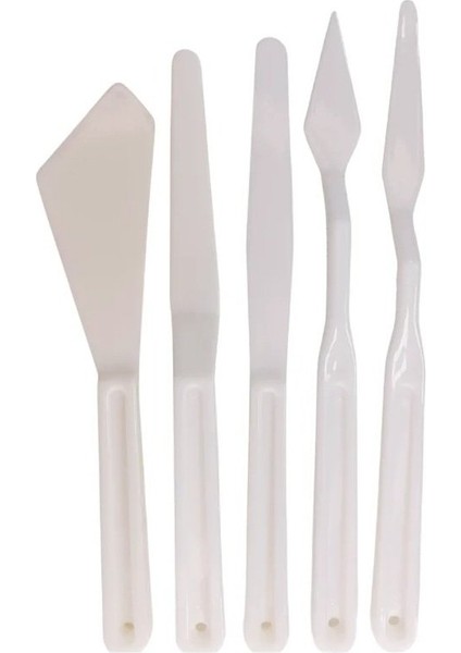 Spatula Seti Plastik, Akrilik, Yağlı Boya, Hobi, Modelaj, Esnek ve Ergonomik 5'li Set
