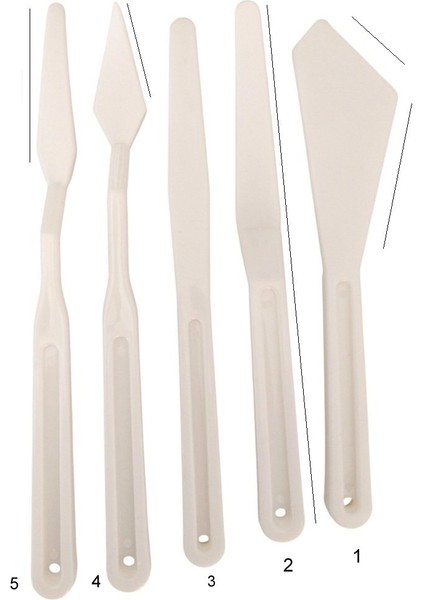 Spatula Seti Plastik, Akrilik, Yağlı Boya, Hobi, Modelaj, Esnek ve Ergonomik 5'li Set fiyatları