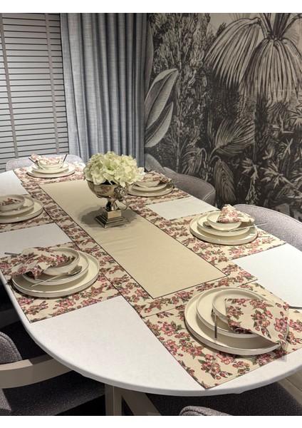 Keten Rosa Desen Runner 40X140 cm modelleri