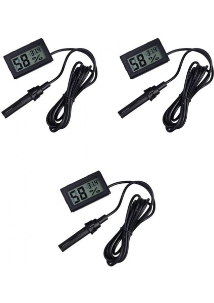 3 Adet Dijital Ekran Sıcaklık ve Nem Ölçer - Termometre Higrometre Kuluçka