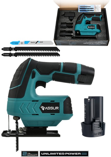 Profesyonel 12 V Çift Akülü Şarjlı Dekupaj Testere Makinesi