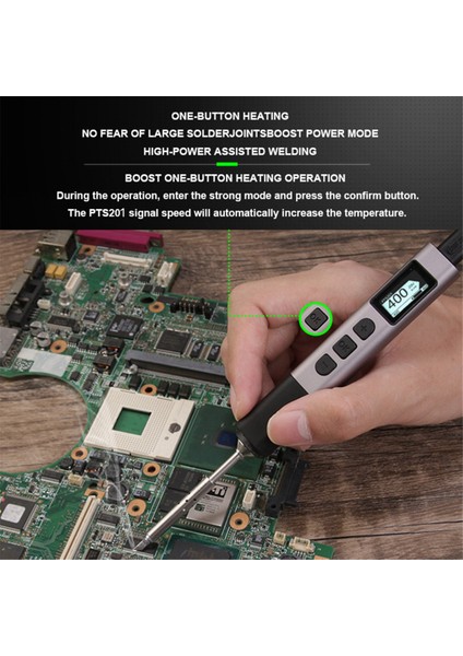PTS201 Pd 100W Akıllı Lehimleme Demir Taşınabilir Lehim Istasyonu Pıd Sıcaklık Kontrolü Dıy Onarımı Bc2 (Yurt Dışından)