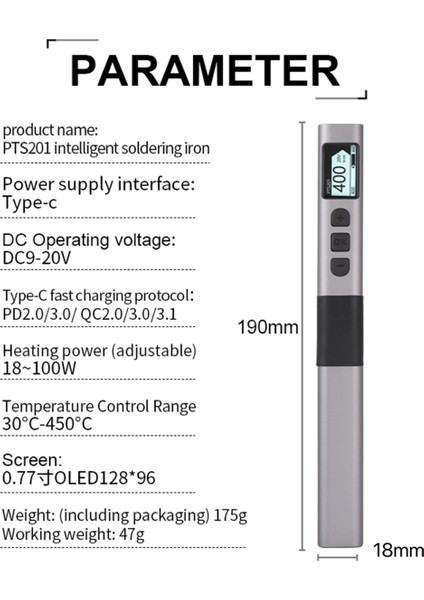 PTS201 Pd 100W Akıllı Lehimleme Demir Taşınabilir Lehim Istasyonu Pıd Sıcaklık Kontrolü Dıy Onarımı Bc2 (Yurt Dışından) indirimleri