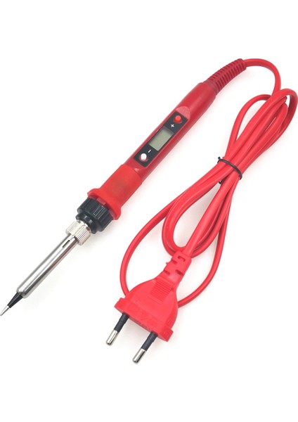 Ayarlanabilir Sıcaklık Lehimleme Demir LCD Kaynak Aracı Lehim Ekipman Bakım Aracı 220V Ab Fiş Kırmızı (Yurt Dışından)